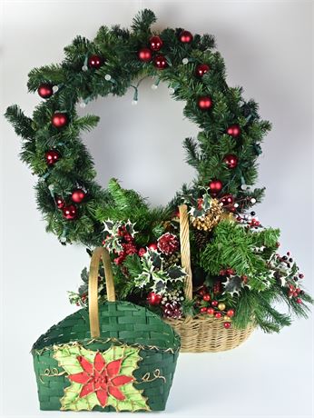 25" Lighted Wreath +