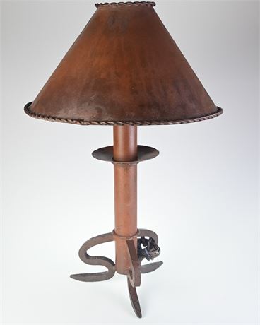 Patinated Metal Lamp AS IS