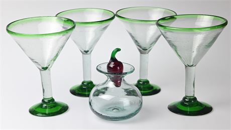 Hand Blown Margarita Glasses