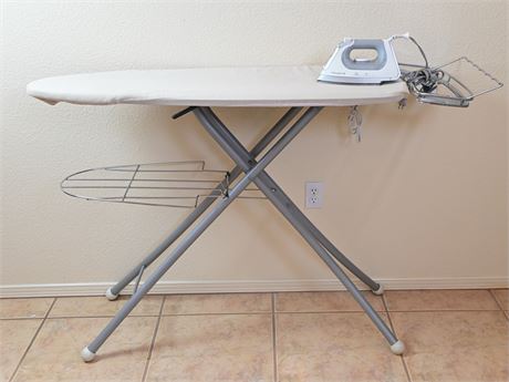 Heavy Duty Ironing Board with Outlet and Iron