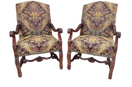 Pair of Custom Upholstered Thomasville Arm Chairs