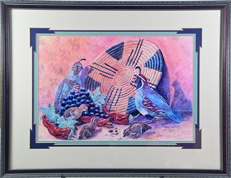 Framed Quail Art by Morrow