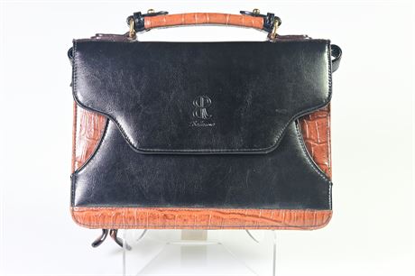 NM Auctions  Innovative Auction, Liquidation & Estate Sales - Mid-Century  Tooled Leather Bowling Bag from Mexico