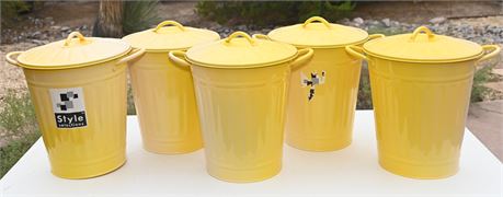 Six Metal Pails