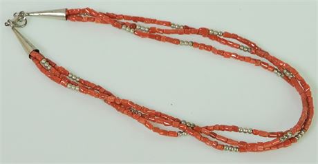 Coral & Sterling Necklace