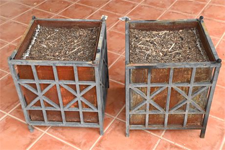 Pair of Metal Planters