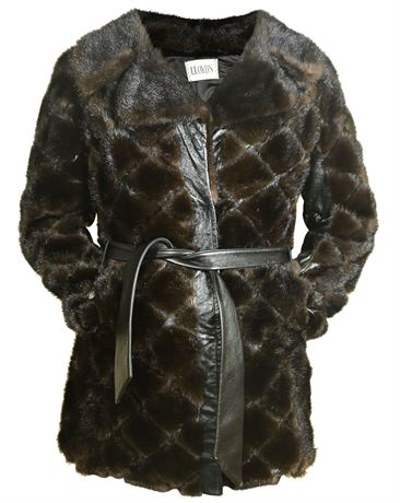 Natural Mink and Leather Fur Coat