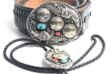 Southwest Buckle & Bolo Set