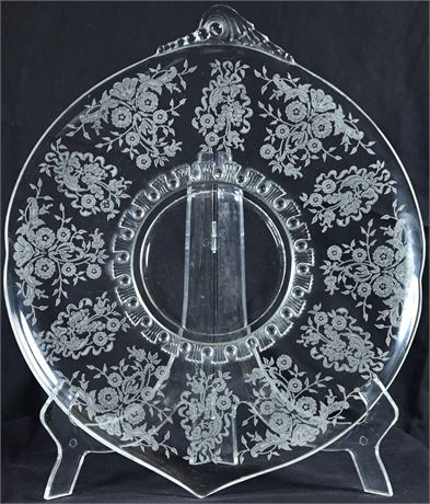 Antique Etched Glass Tray