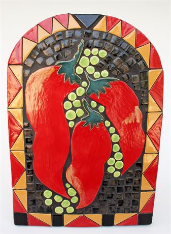 Chile Pepper Wall Mosaic by Bonnie MacQuarrie