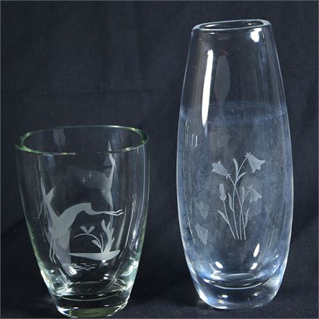 Pair of Crystal Vases