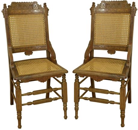 Pair of Highly Carved Eastlake Chairs