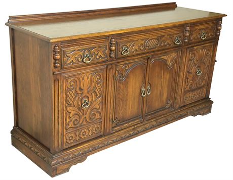 Bernhardt 1920's Oak Tudor Buffet