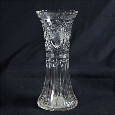 Flared Cut Crystal Vase