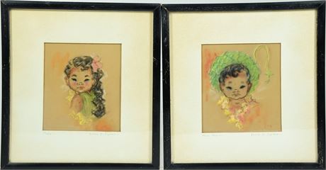 Pair of Erma D Carter Pastels