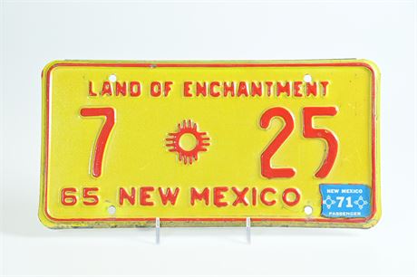 1965 New Mexico License Plate