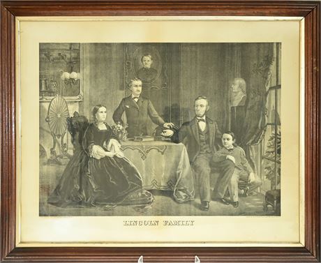 Antique Lincoln Family Lithograph