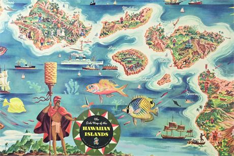 Dole Map of Hawaiian Islands, Original Advertising