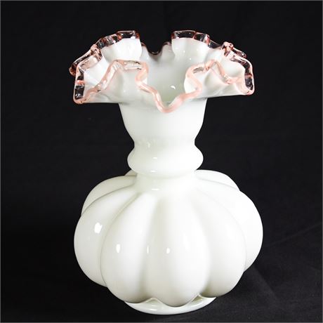 Fenton Peach Crest Vase