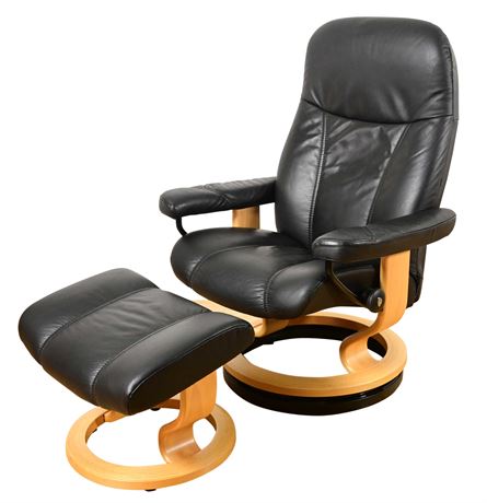 Ekornes Stressless Leather Chair and Ottoman