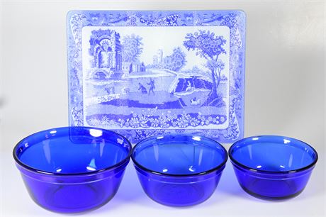 Cobalt Blue Nesting Mixing Bowls by Anchor Hocking
