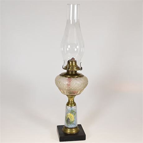 Antique Cylinder Oil Lamp