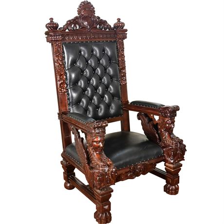 The Fitzjames Throne Leather Arm Chair