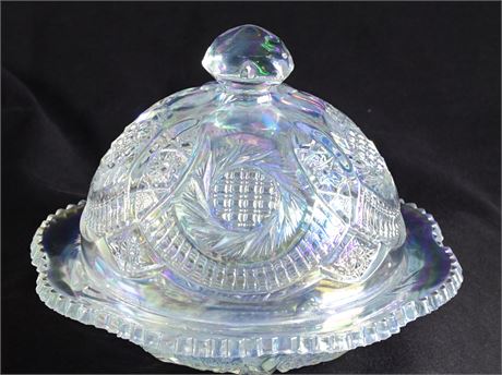 Vintage Iridescent Carnival Glass Dish