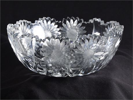 Sunflower Cut Glass Bowl