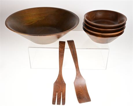 Wood Salad Bowl Set