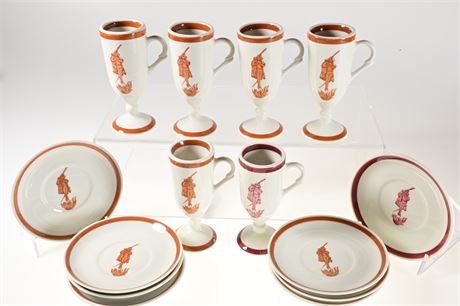 1930's Set of Flaming Devil Cafe Brulot Cups