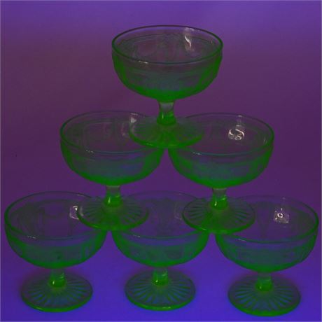 Vaseline Glass Sorbet Cups