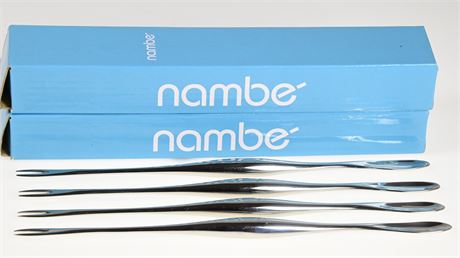 2 Sets of 4 Nambé Ocean Seafood Forks