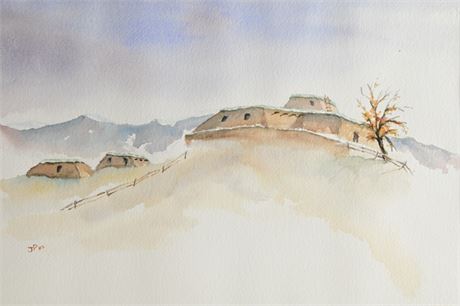 Pueblo Watercolor