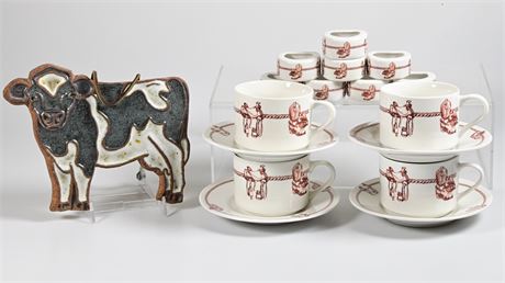 12 Piece Coffee Set with Napkin Rings