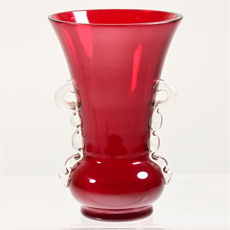 Vintage Czech Cranberry Vase