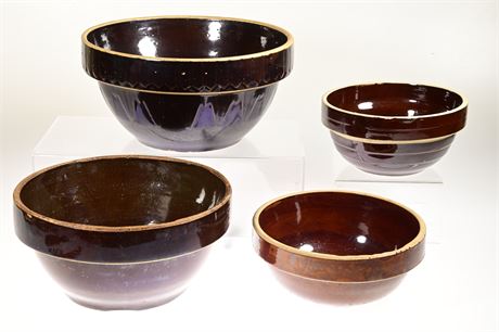 Antique Brown Mixing Bowls