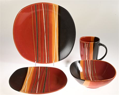 Home Trends Bazaar Red Stoneware (Dinnerware)