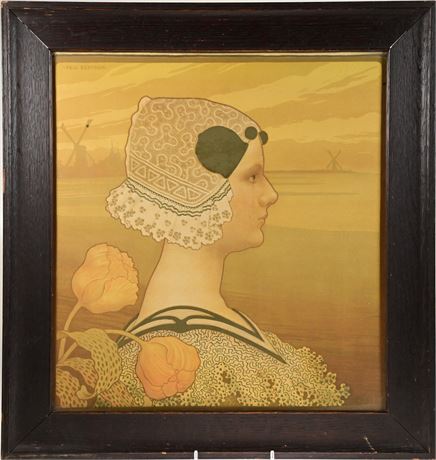 Paul Berthon 1901 Chromolithograph "Queen Wilhelmina"