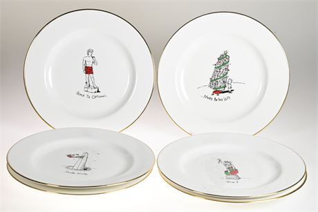 Punny Christmas Plates