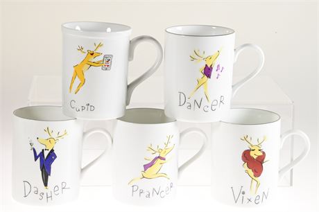 Pottery Barn Reindeer Mugs