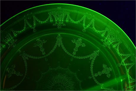 Vintage Vaseline (Uranium) Glass Divided Plates