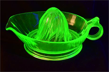 Vaseline (Uranium) Glass Mixing Bowl/Juicer