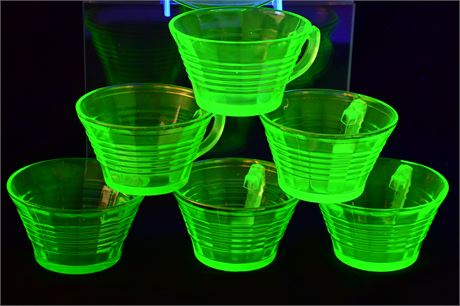 Vaseline (Uranium) Glass Cups