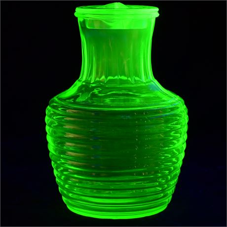 Vaseline (Uranium) Glass Juice Container