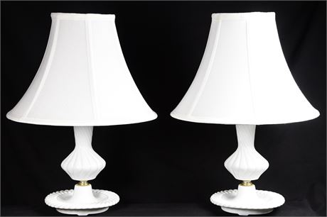 Vintage Westmoreland Milk Glass Lamps