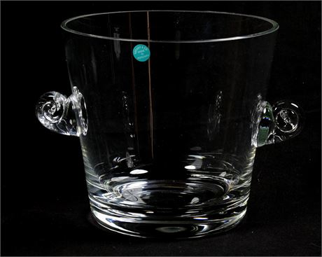 Tiffany & Co. Crystal Ice Bucket/Wine or Champagne Chiller with Scroll Handles