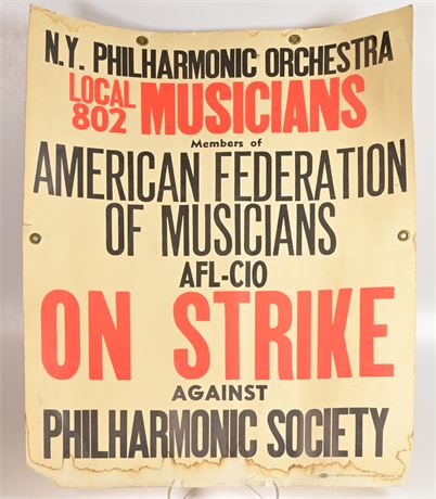 Philharmonic American Federation of Musicians Strike Poster