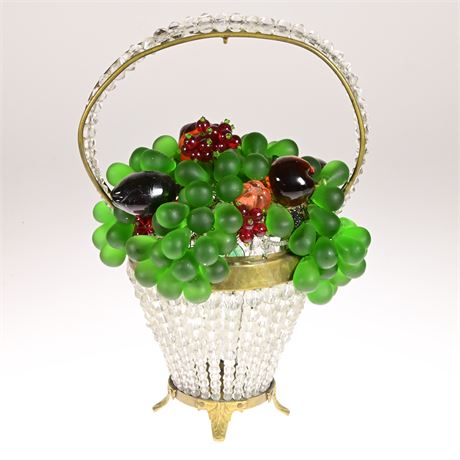 Basket with Glass Fruit