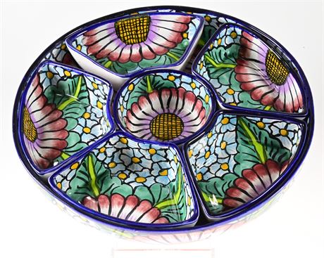 Talavera Dish/Platter with Six Dishes